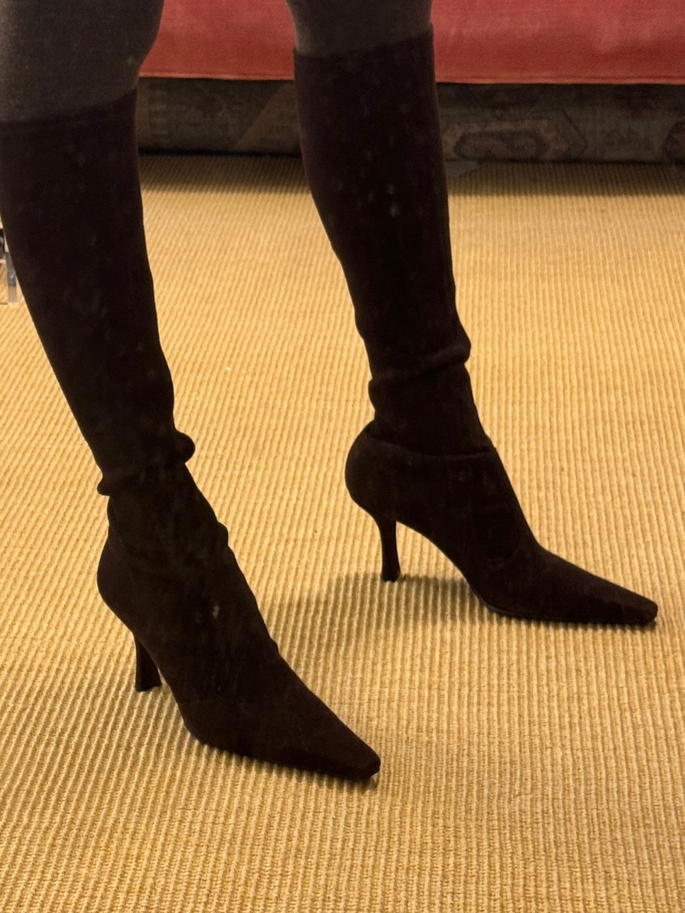 Stuart Weitzman STUNNING vintage brown suede sock Boots